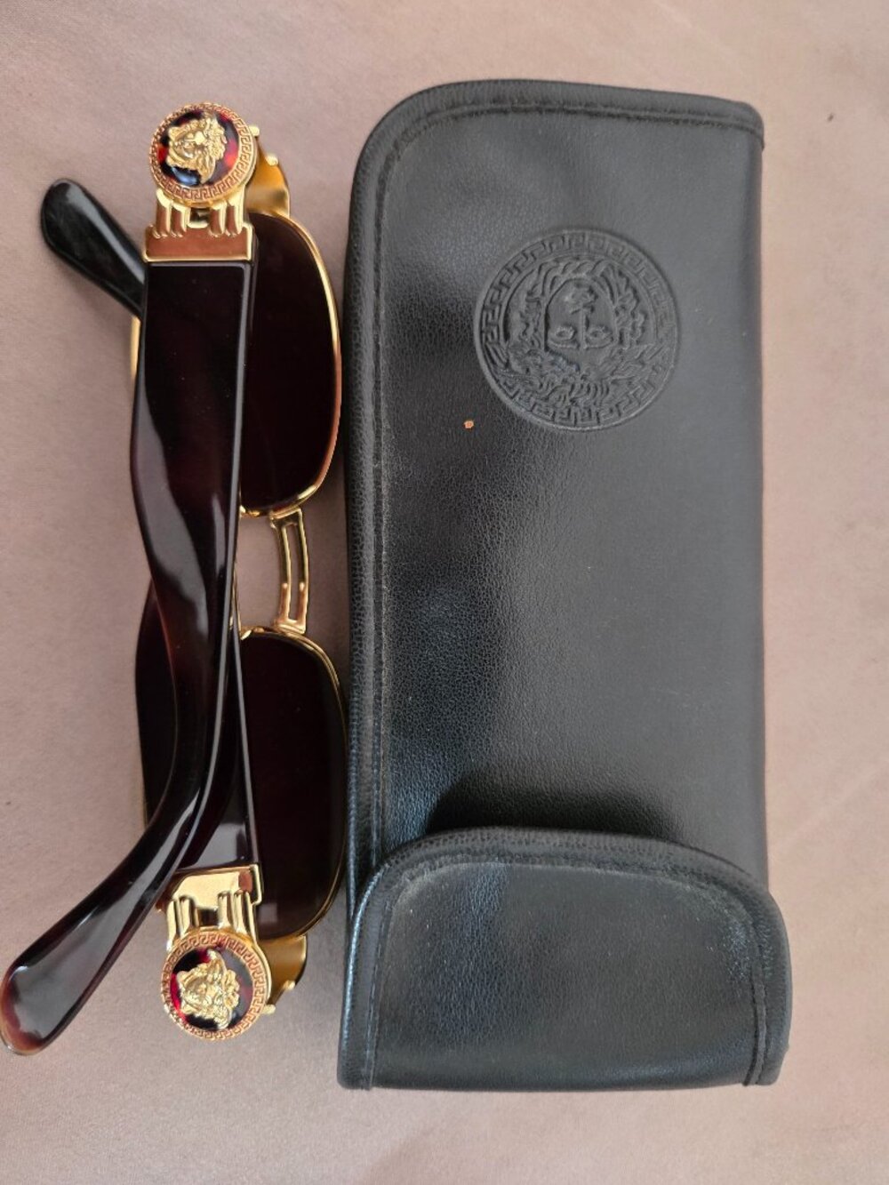 Vintage Gianni Versace Brown with Gold Frame Unisex Sunglasses MOD S70 COL 07M